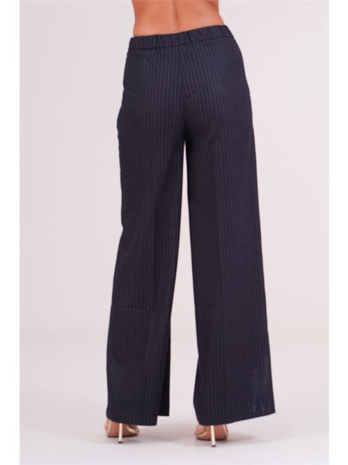 Pantalone palazzo gessato Luckylu Milano | PA80PNNAVY